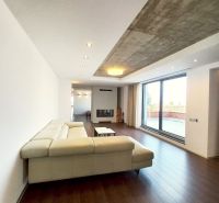 Living room with a fireplace, corner sofa, and wooden decor flooring in a 4-room apartment.