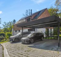 A family house in Vtáčie údolie in Bratislava - Koliba with a carport.