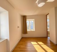 Bright room, wooden floor, large window, located on Hlboká Street, 3-room apartment.