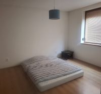 A room with a mattress on the floor with wooden decor in a family house.