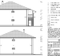 Architectural sketches of side views of the building for Land - housing.