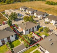 Aerial view of a residential area with a 3-room apartment on Mihály Marczell Street, Dunajská Streda.