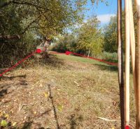 A natural area surrounded by trees on recreational plots in Martovce, Martovce Street.
