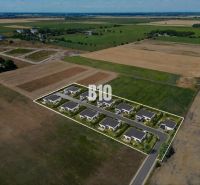 Aerial view of properties - housing around Nové Zámky with modern houses.
