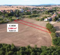 Agricultural and forest land in the village of Podhájska, with an area of 2,084 m².