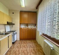 A kitchen in a 2-room apartment with furniture and flooring featuring a wood decor.