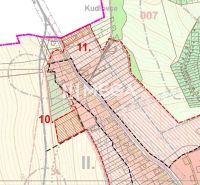 Map with designation of residential plots in the Brestovská area, Humenné.