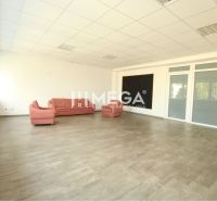 Spacious offices, sofas, large windows, and wooden decor flooring.