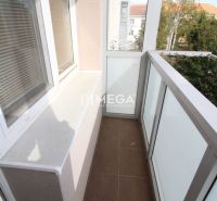 The balcony of a 2-room apartment with a view of Dobrianského Street in Humenné.