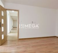 A room with a floor in light-colored wood decor, 2-room apartment.