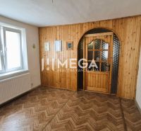 Interior with wood-patterned flooring and doors in a family house.