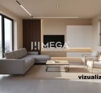 Living room with a comfortable sofa, armchairs, and large windows in a family house.