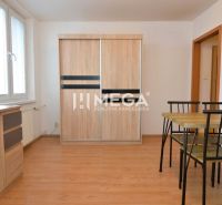 Interior of a 2-room apartment with furniture and flooring featuring a wood design.