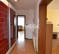A hallway with a built-in wardrobe and a wooden-decor floor in a family house.