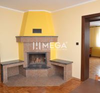 Interior of a family house with a fireplace, wood-patterned flooring, and a bright living room.