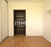 A room in a family house with a wooden decor floor and a wardrobe.