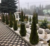 A neatly arranged environment near the building on SNP Street in Snina with decorative stones.