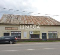 Commercial premises in Stakčín on Mieru Street with a damaged roof and a parked car.