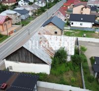 Peace Street in Stakčín with commercial spaces and surrounding houses.