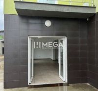Commercial premises on Komenského Street in Snina with open entrance doors.