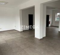 Commercial premises with ceramic tiles and light walls.