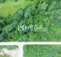 Aerial view of green plots on Danova Street in Medzilaborce suitable for living.