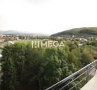 View from the balcony of the sports field with a wooded surrounding in Snina on Palárikova Street.