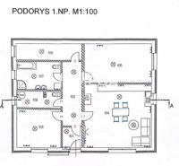 Ground floor plan of the Family House showing rooms and equipment.