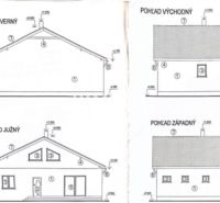 The plans of the family house in Sokoľany show the north, south, east, and west views.