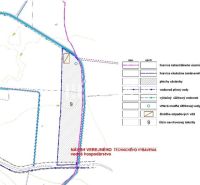 Design of water management infrastructure in the Rešice area, illustrating specific properties.