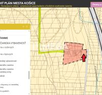 Zoning map for Košice IV, Rešov majer, focused on residential land.