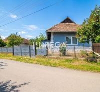 A family house in Veľká Ida with a blue facade and a garden, surrounded by a fence.