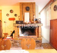 The interior of a cabin with a fireplace, wooden paneling, and a floor with a wooden decor.