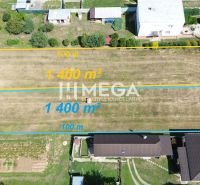 Aerial view of divided residential building plots in Jasenov between houses.