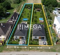 Plots - housing in Jasenov with houses, gardens, and an outdoor pool.