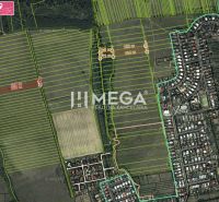 Aerial view of agricultural and forest land in the Humenné area.