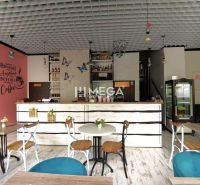A café with wooden decor, tables and chairs, adorned with walls in a gastro space.