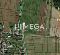 Aerial view of agricultural and forest land in Lackovce with marked boundaries.