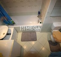 A bathroom in a 4-room apartment with a bathtub, sink, and toilet with rugs.