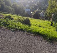 Sunny day in Košecké Podhradie with a view of the plots - living on the slope.