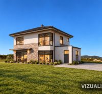 A two-story house surrounded by a lawn on Malagová Street in the town of Modra, Land - residential.