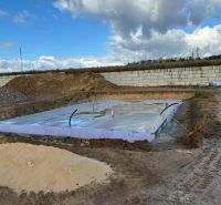 Foundation slab for a family house under construction in Vinohrady, Senica.