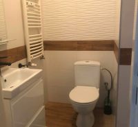 Compact bathroom in a 2-room apartment with a sink and toilet.