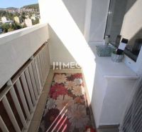 The balcony of a 3-room apartment on Laborecká Street in Humenné with a view of the city.