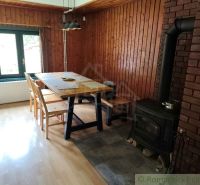 Interior of a cabin with a fireplace and a wooden decor floor.