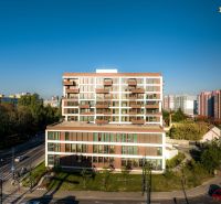Apartment construction in Bratislava - Ružinov on Mierová Street with modern architecture.