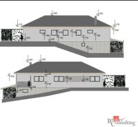House design floor plan with dimensions for plots - living in Detva.
