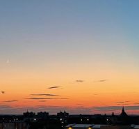 Malacky, Javorová Street: A view of the night sky and the city from the balcony of a 2-room apartment.