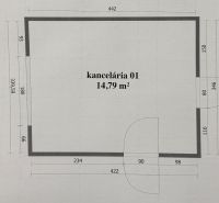 Floor plan of an office with an area of 14.79 m².