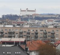 View of Bratislava Castle from Jégeho Street in Ružinov, 2-room apartment.